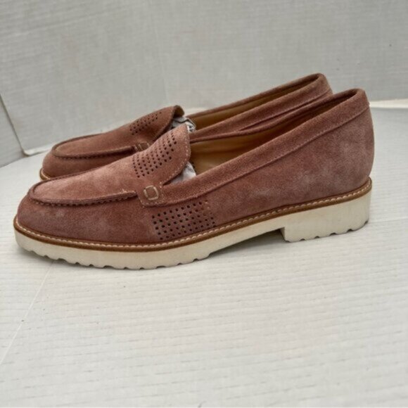 Ron White • Wazzy loafers EUC  Suede Leather Italy perforated slip on Sz 40/9.5 - Picture 4 of 15